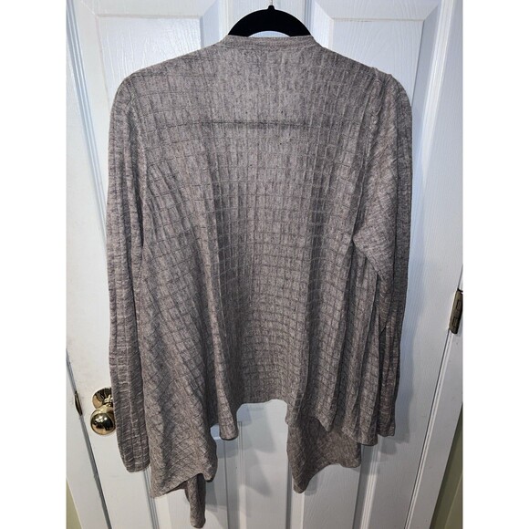 Eileen Fisher Shawl Collared Open Cardigan Womens XL Linen Taupe Lightweight - Picture 5 of 6